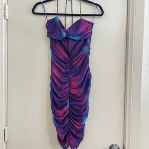 Y2K Babydoll Fair Dress Sz M Ruched Mesh Coquette Whimsigoth Ethereal Whimsical.